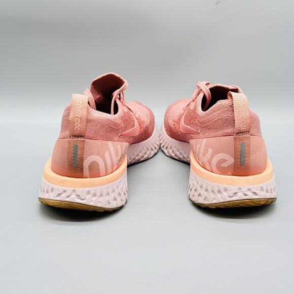 Nike Shoes Womens 9.5 Pink Epic React Flyknit Road Running Athletic Sneakers - Picture 8 of 13